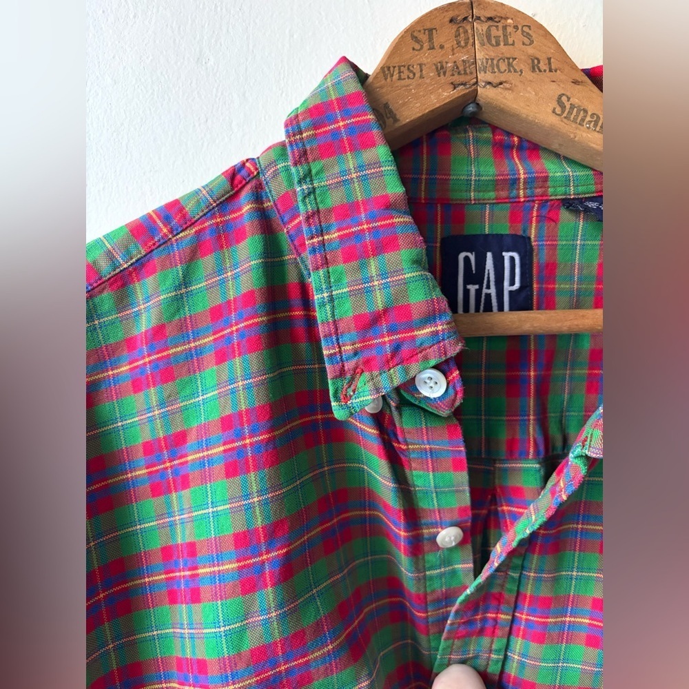 GAP Vintage Classic Preppy Heritage Men's Plaid Button Down Shirt - Picture 3 of 9